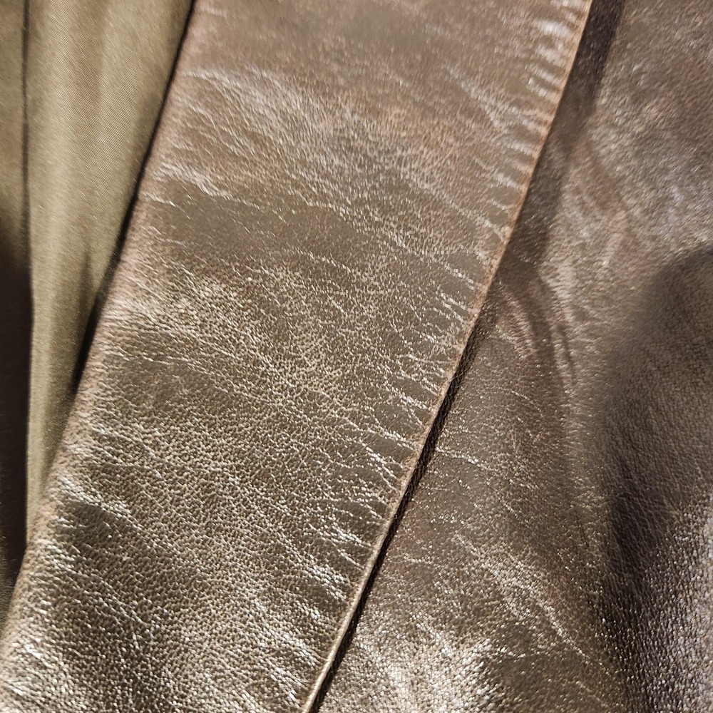 Vintage Hugo Boss Leather Jacket Mens 44R Brown Lambskin Blazer Coat Y2K 90's - Picture 2 of 13